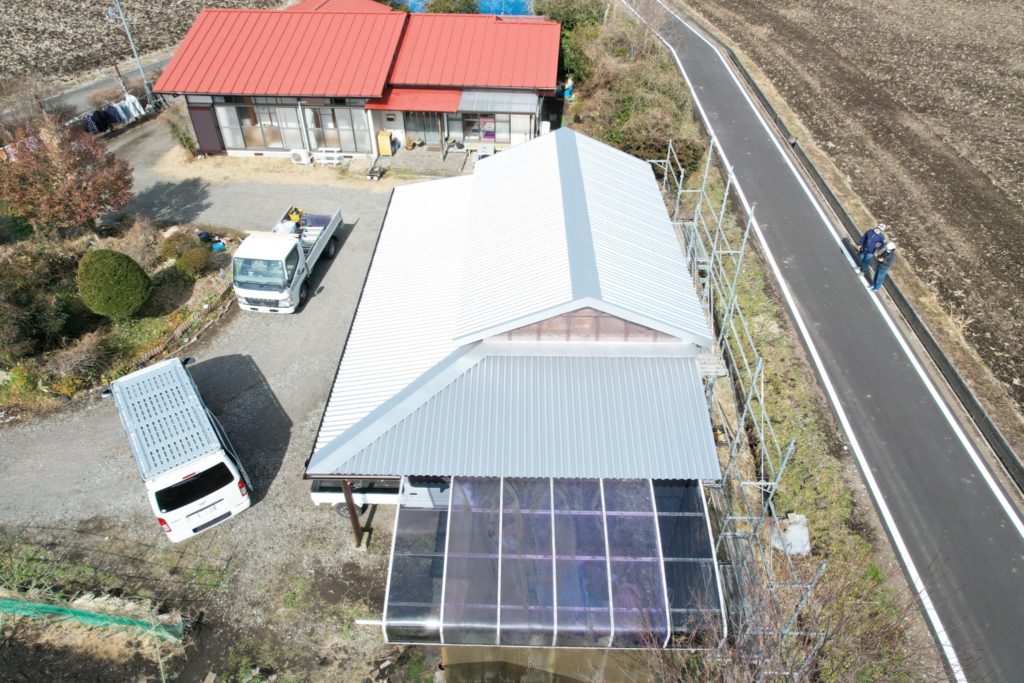日光市　屋根　スレート　カバー　雨樋施工後3
