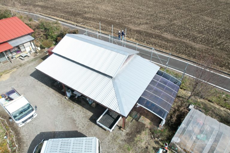 日光市　屋根　スレート　カバー　雨樋施工後2